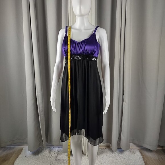 EnFocus Studio Purple Black Knee Length Sequins Dress, Formal, Prom, Size 12 - Picture 5 of 10